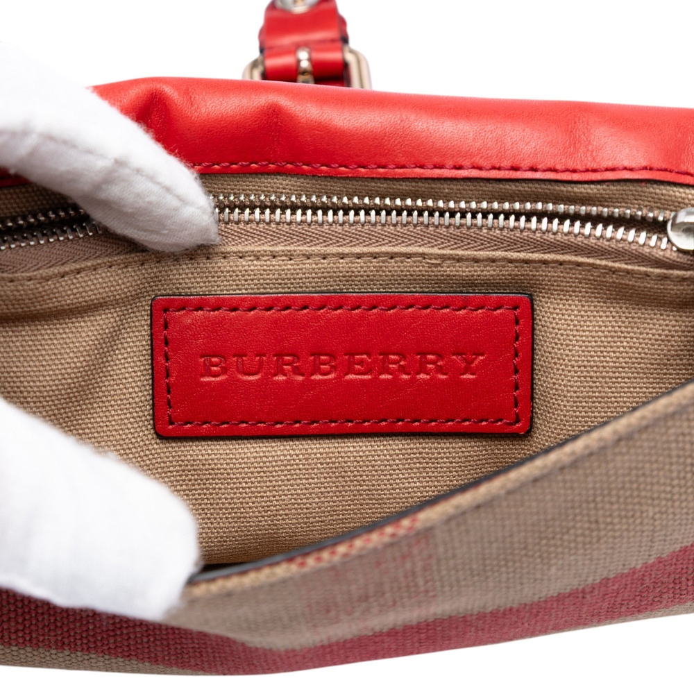 Pre-Loved Burberry Leather and House Check Canvas Henham Crossbody - Picture 5 of 7
